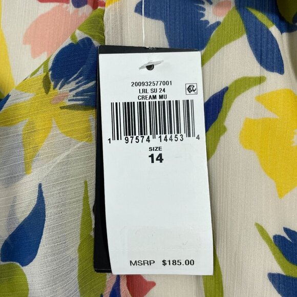 NEW Lauren Ralph Lauren Womens 14 Ruffled Floral Miniskirt Cream Multicolor - Picture 7 of 9